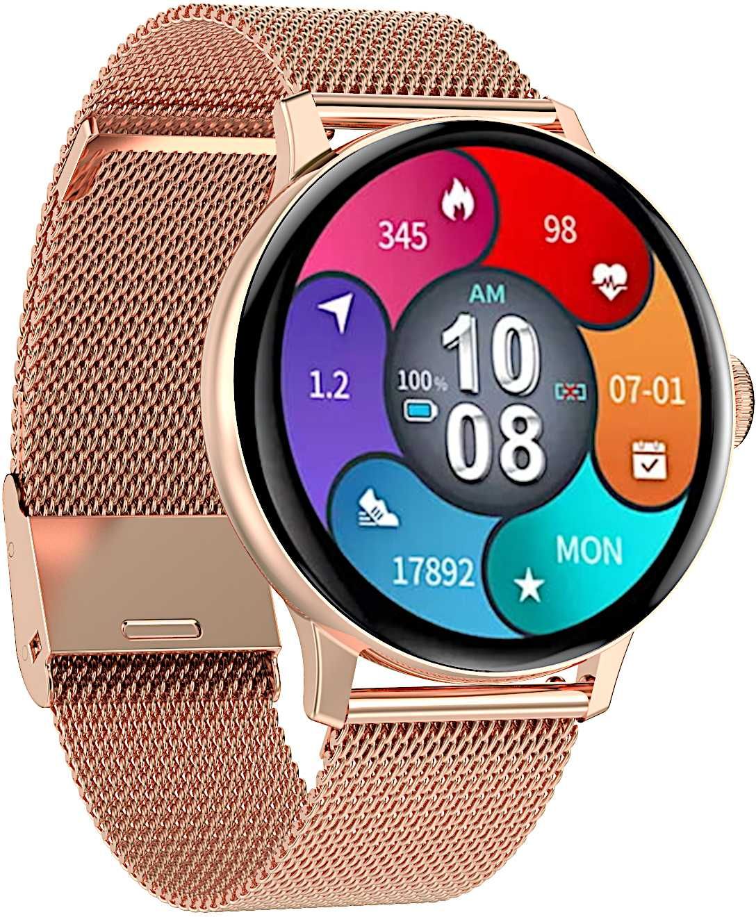 UNIWERSALNA BRANSOLETA do zegarka smartwatcha 20mm RÓŻOWE ZŁOTO + piny