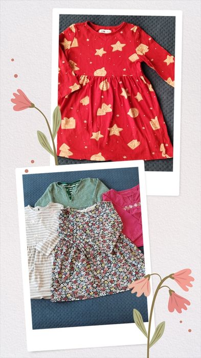 Zestaw ubranek dla dziewczynki – 6 sztuk (rozmiary 92 i 98)