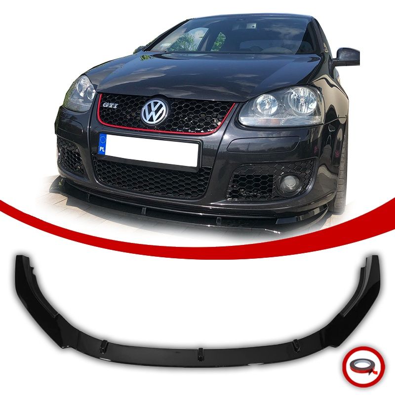 VW GOLF 5 GTI Splitter Dokładka Zderzaka Przedniego Czarny Połysk