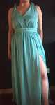 Vestido comprido verde água