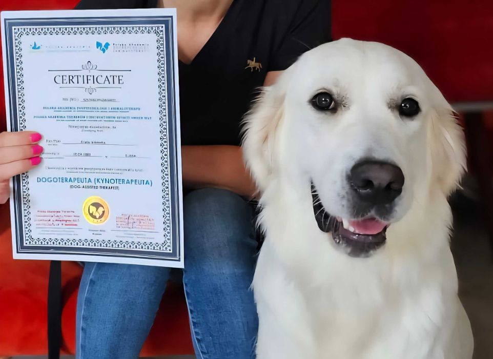Golden retriever FCI ZKwP piesek po championie, dogoterapia badania
