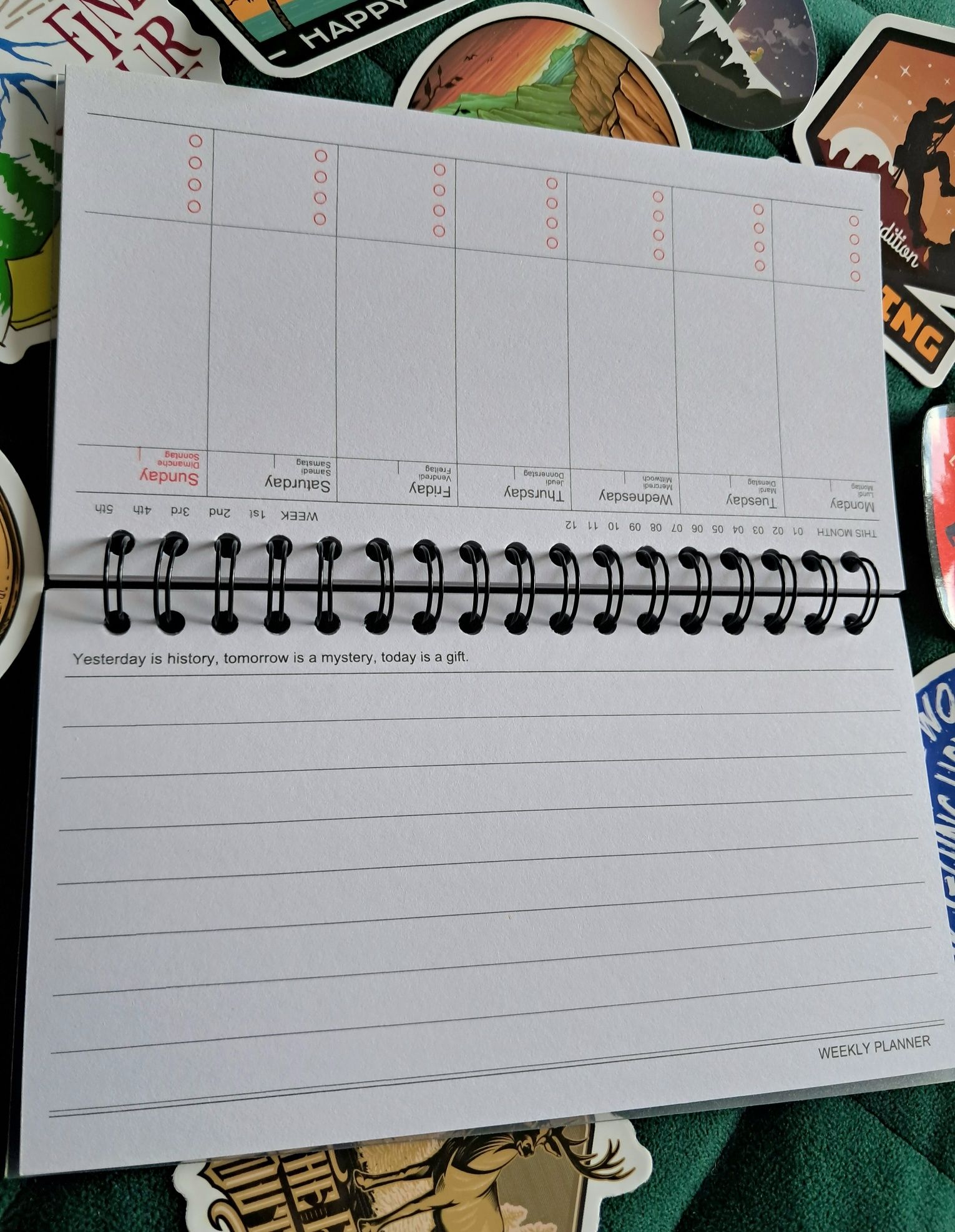 Tygodniowy planer notes notatnik lista rzeczy do zrobienia rower lato
