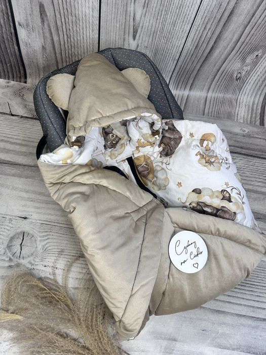 Otulacz do fotelika jeduenno zimoey ocirplsny duxo wzorow