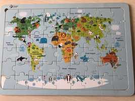 Puzzle drewniane świat