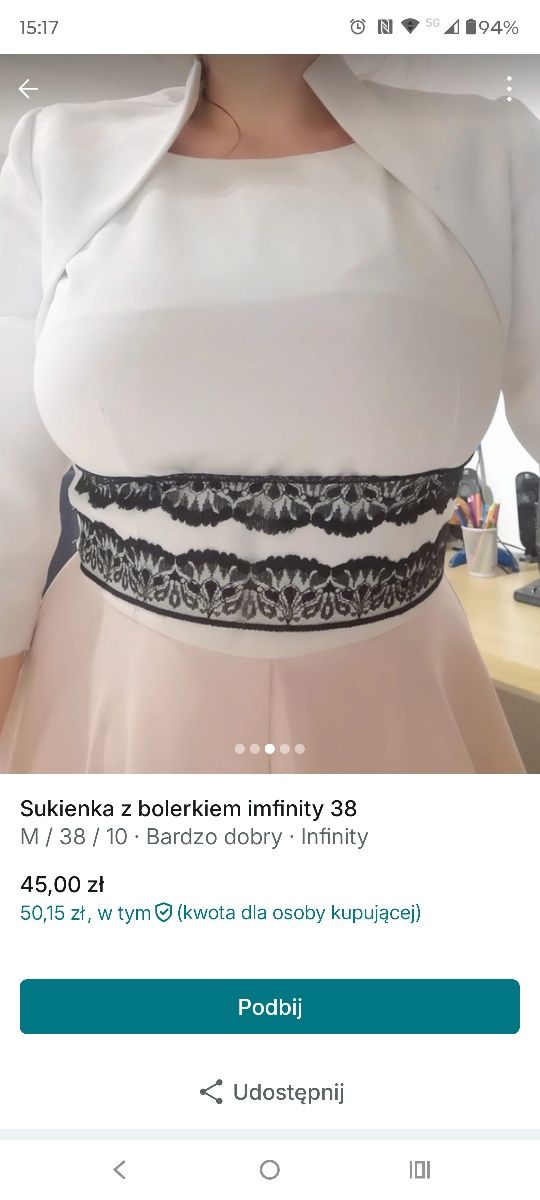 Sukienka wizytowa Infinity z bolerkiem m