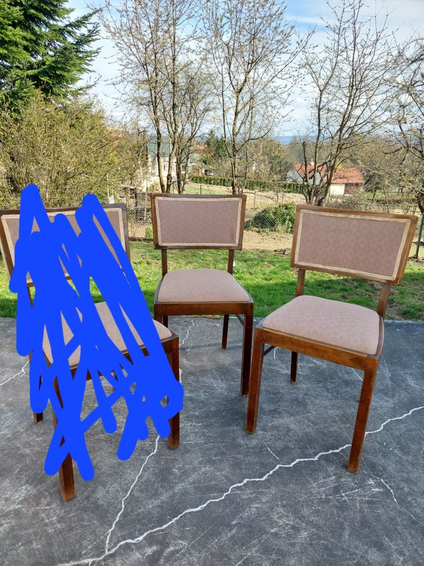 Stare krzesła Gościcińska fabryka mebli Art deco PRL