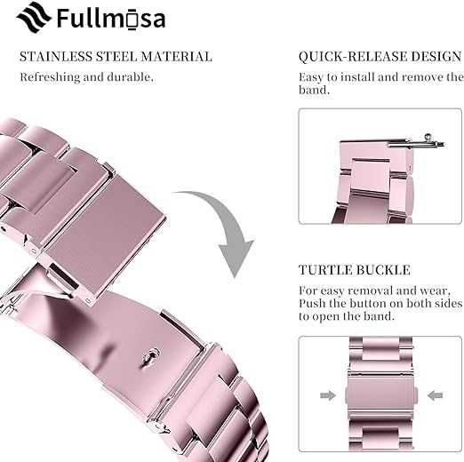 Bransoletka do zegarka ze stali nierdzewnej kolor różowy