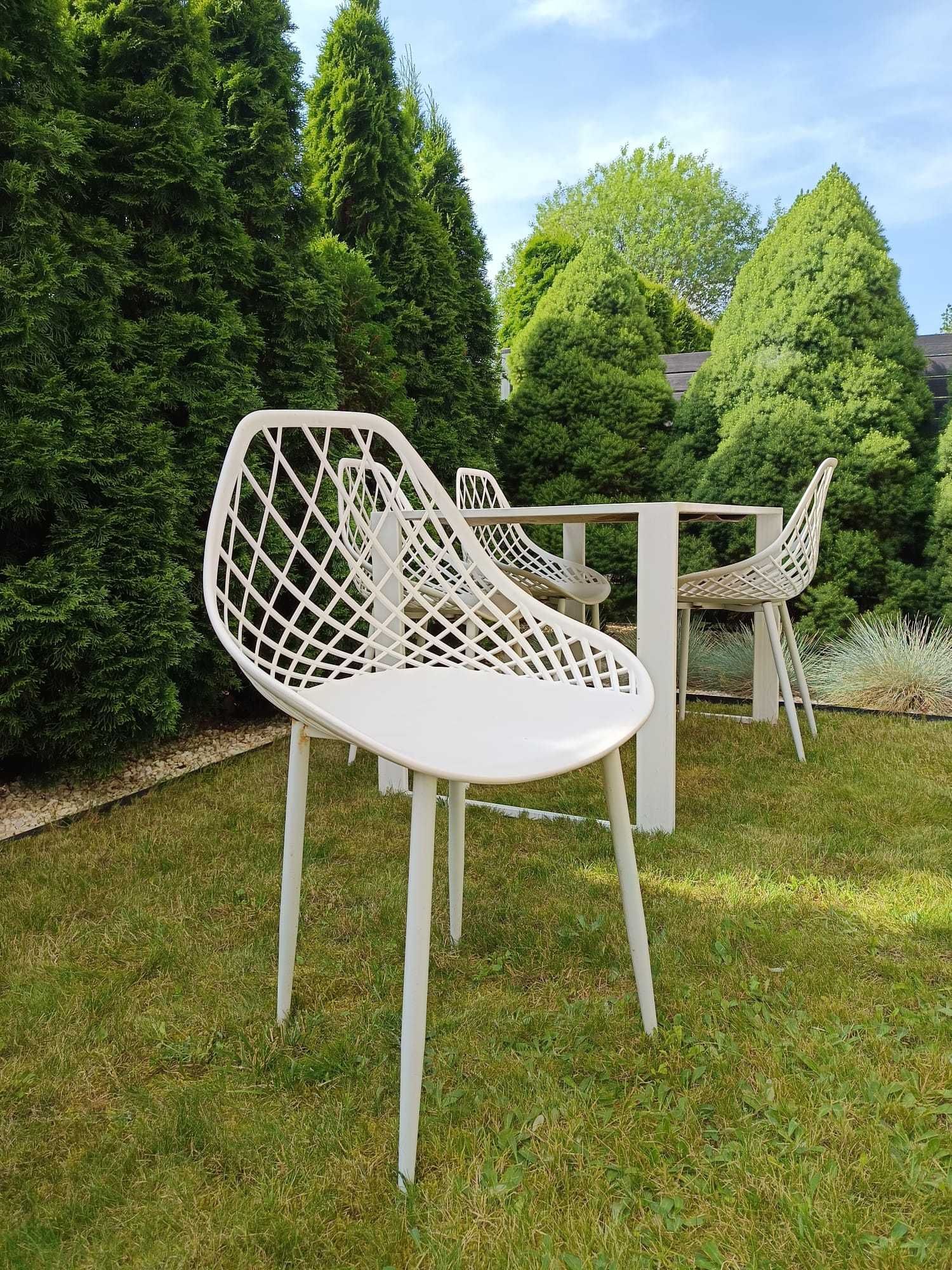 Zestaw Mebli Ogrodowych – Stół z Ceramicznym Blatem + 4 Krzesła