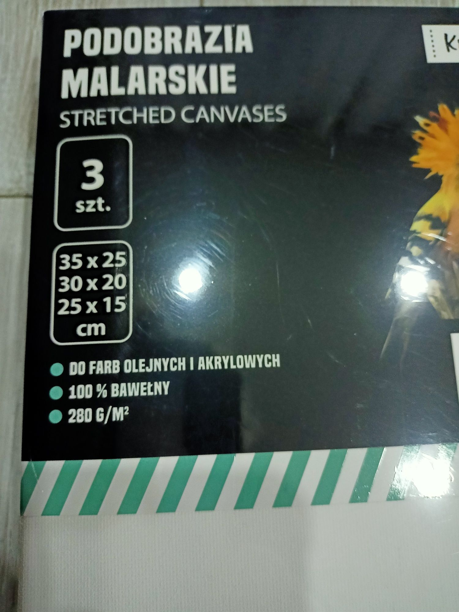 Podobrazia malarskie płótno 3 sztuki 35x25 30x20 25x15  cm