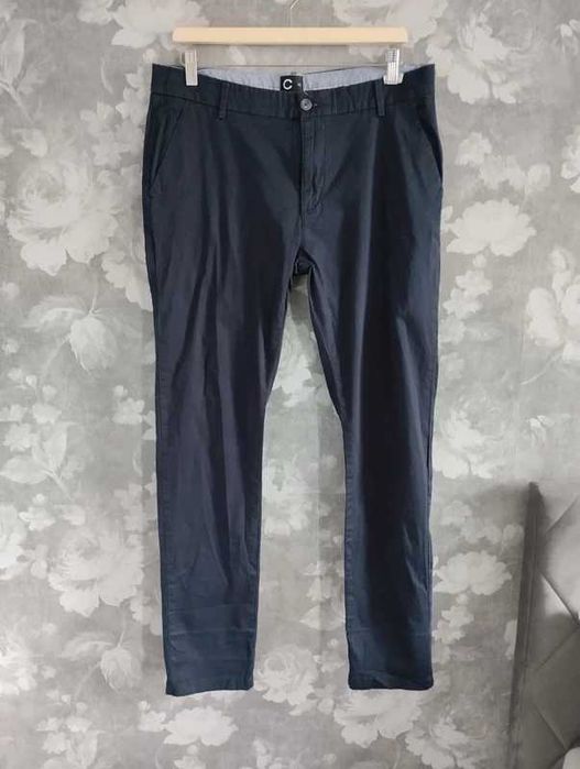 Spodnie męskie Chino slim granatowe rozmiar 34