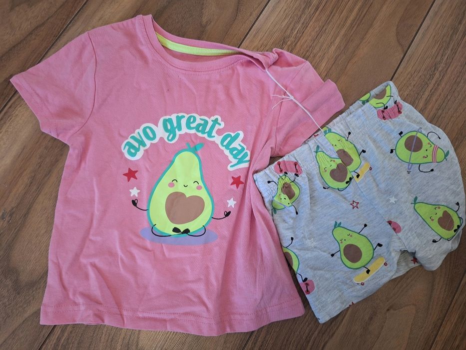 Bawełniana pizama dziewczęca rozm 92 Primark na lato krótki rękaw