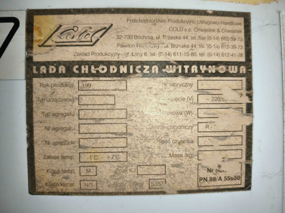 Lada chłodnicza używana