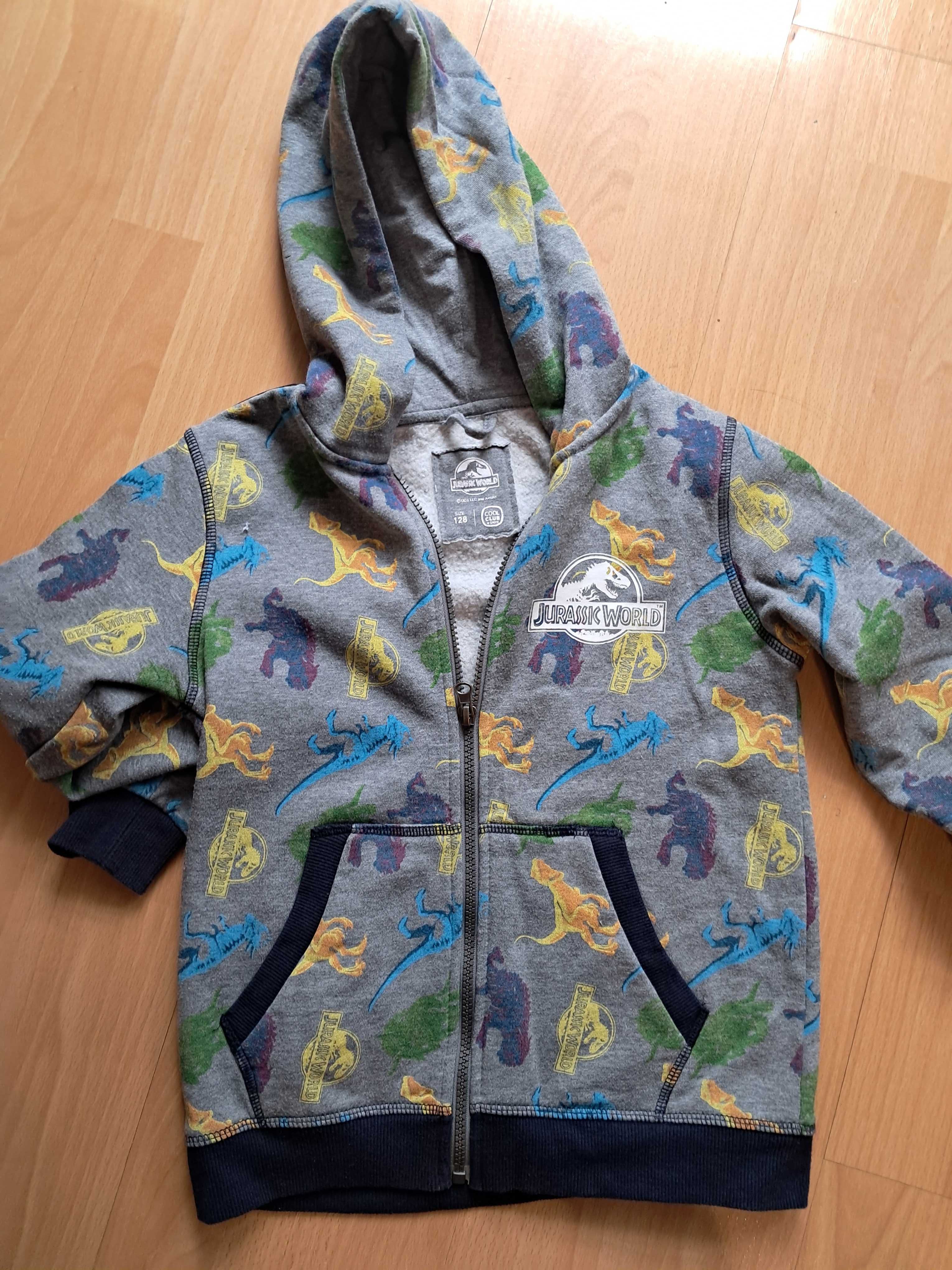 Bluza z kapturem na zamek COOL CLUB Smyk 128 dinozaury Jurassic Parc