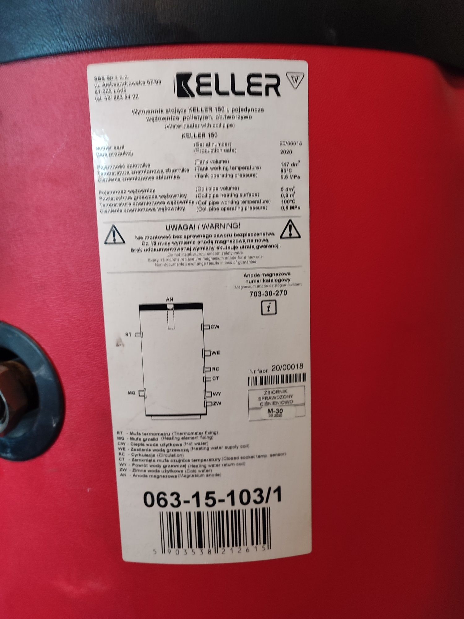 Zbiornik Keller 150l, Refix de 12l