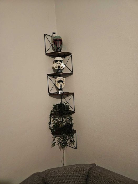 Loftowa narożna kwietnik dekoracja ścienna półka 5 poziomów