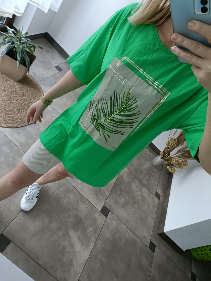 T-shirt koszulka zielona m l