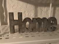 HOME napis dekoracja szary postarzany vinted
