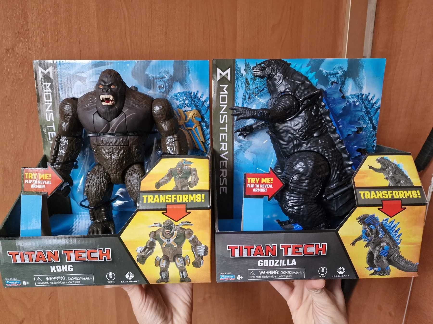 Фигурка Godzilla vs. Kong Titan Tech Годзилла 34931, Конг 34932, 20 см