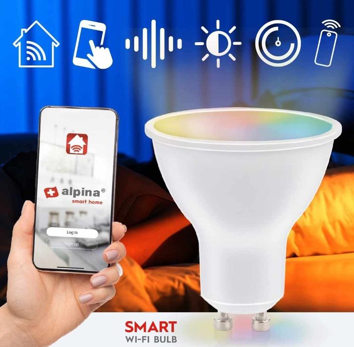 ALPINA żarówka Smart Led biała+ kolorowa GU10