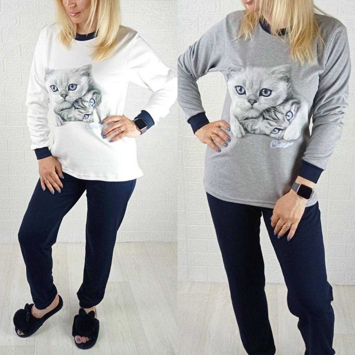 Піжама жіноча лонгслів з штанами