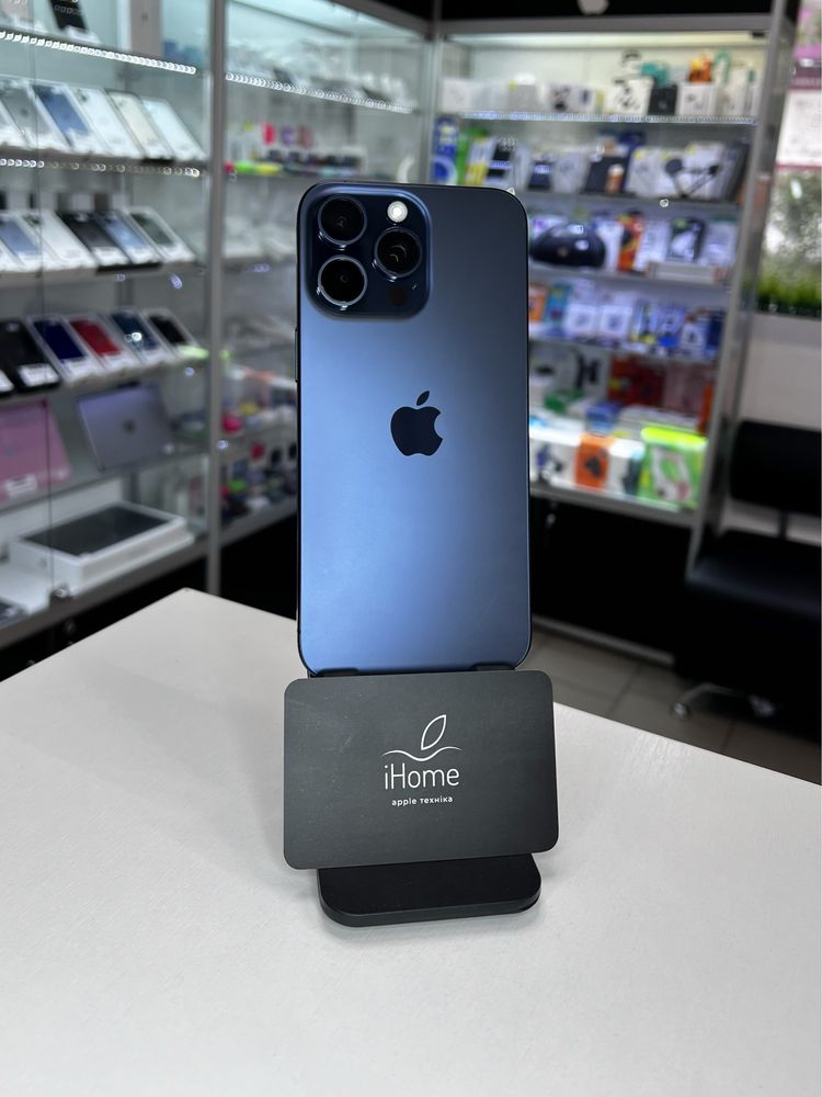 Магазин “iHme” пропонує iPhone 15 ProMax 256GB Blue Titan NEVERLOCK