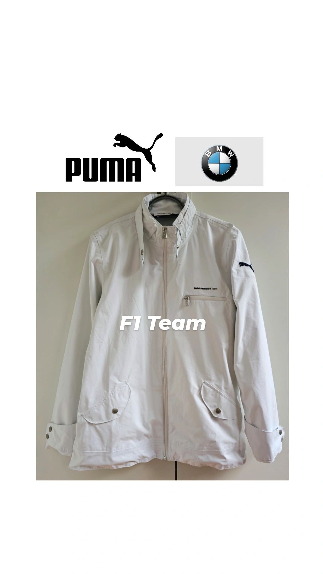 Puma BMW Sauber F1 Team kurtka damska XL biała lekka wiatrówka cienka