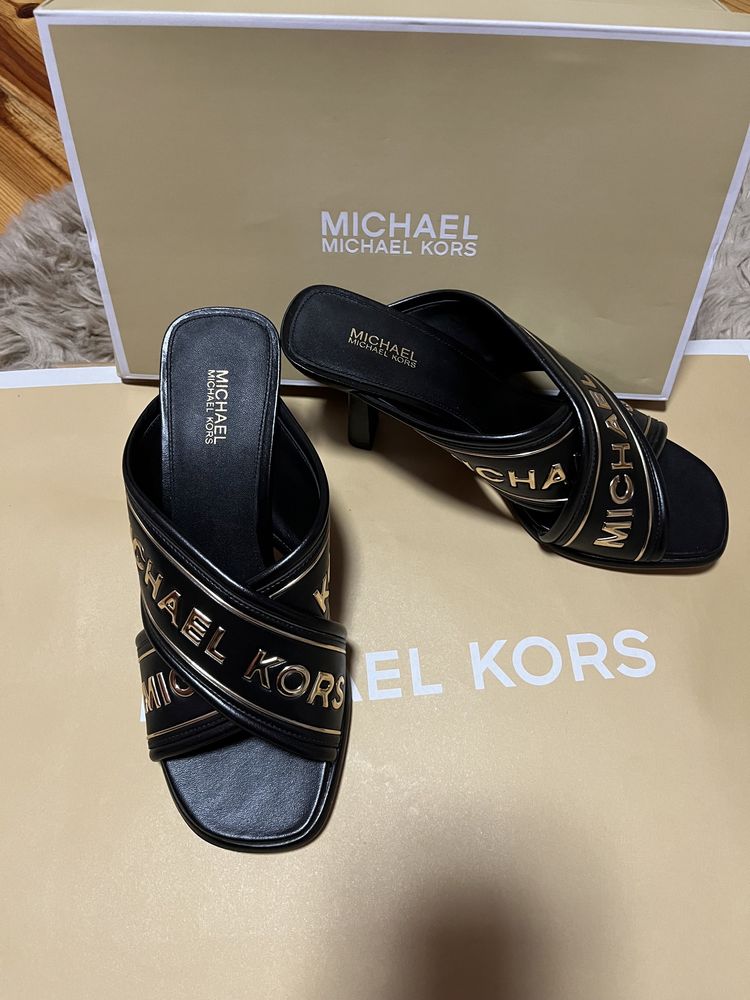 Michael Kors sandały sandałki klapki na obcasie gideon mule sandal 37