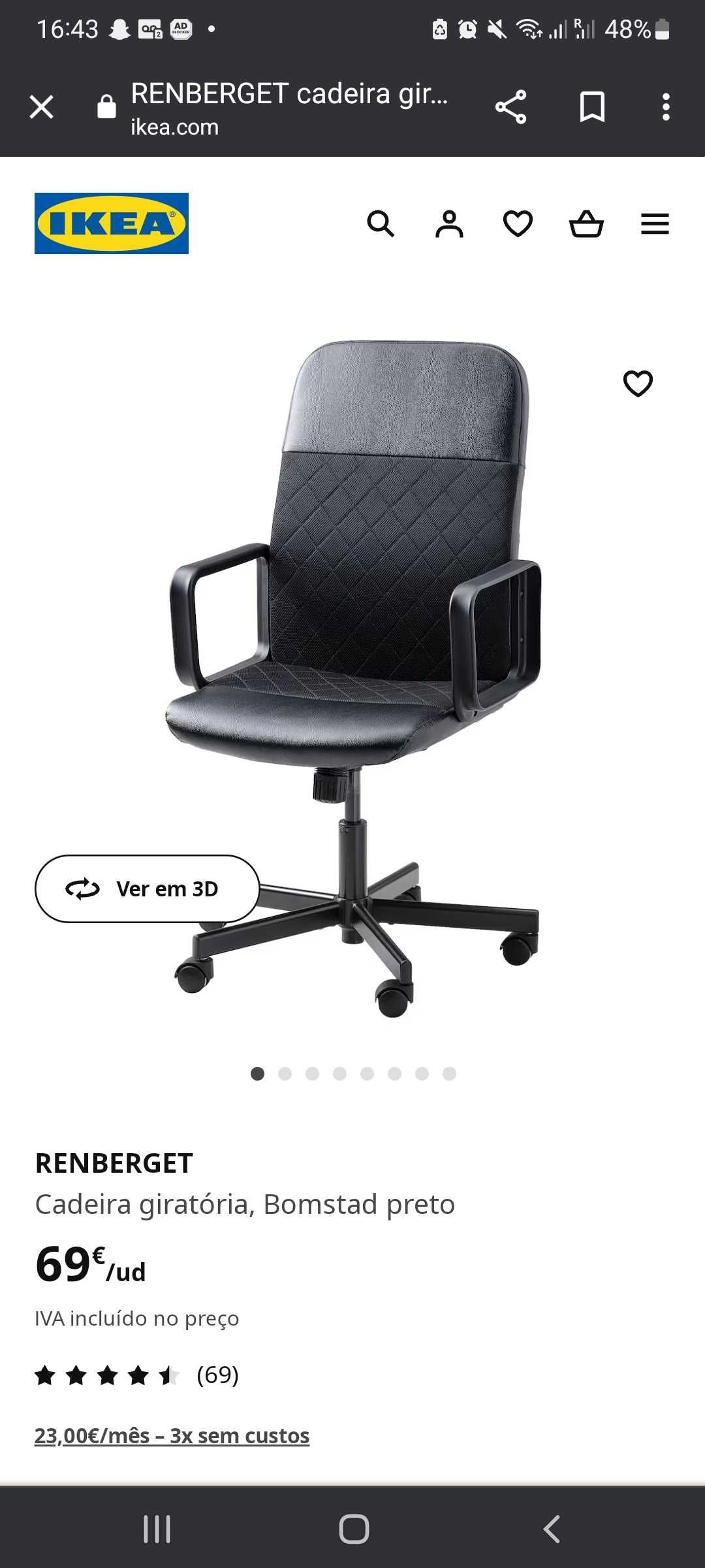 Cadeira de escritório IKEA