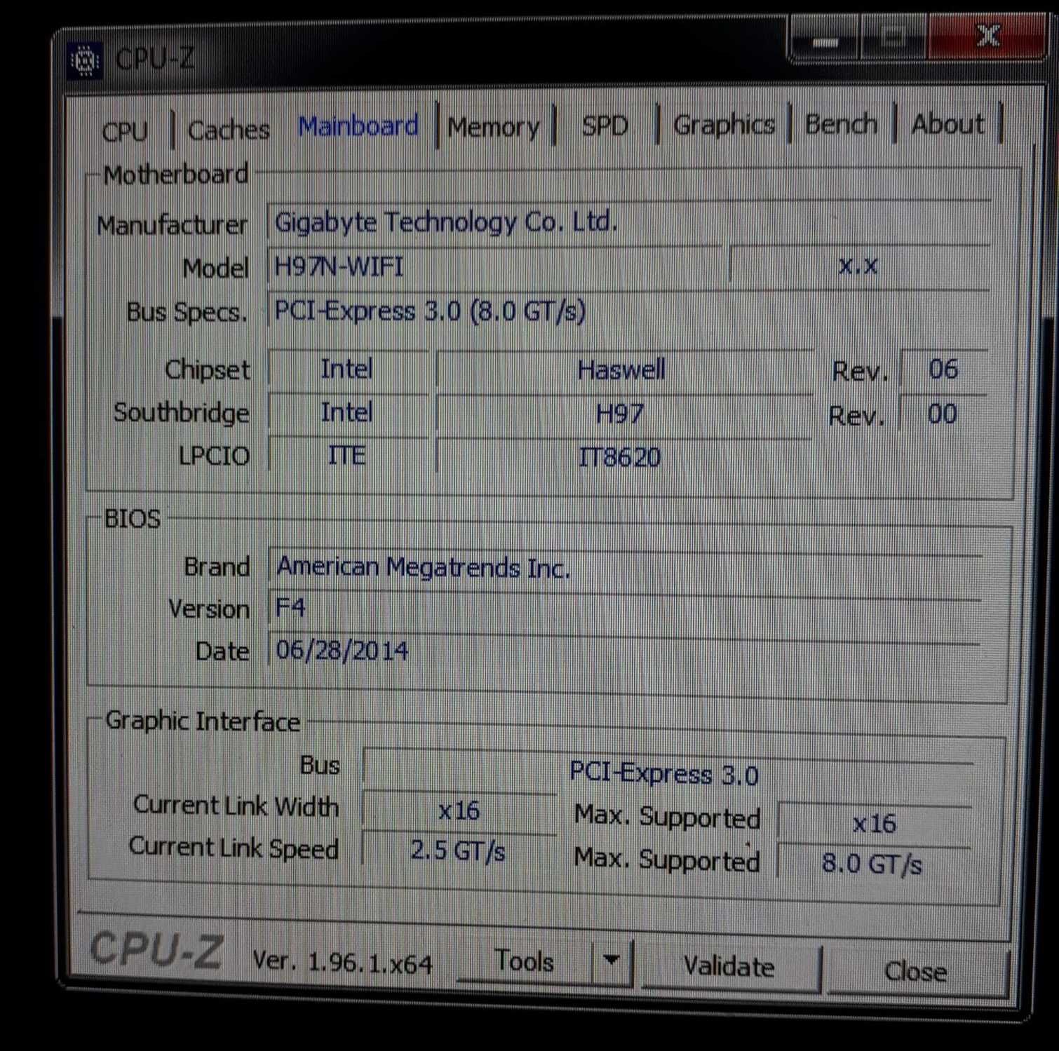 Płyta główna Gigabyte GA-H97N-WIFI Mini-ITX (uszkodzona)