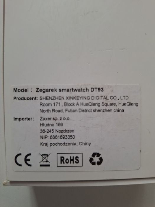Smartwatch DT93 zegarek