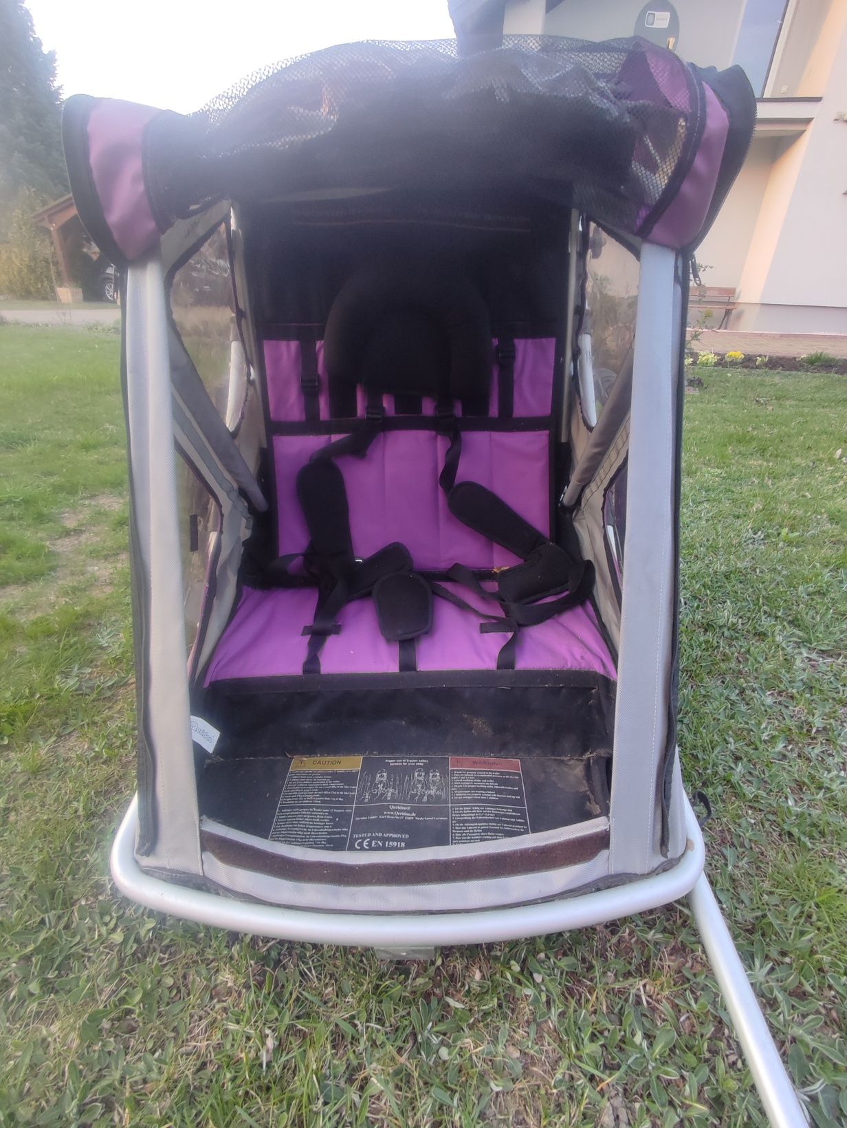 Przyczepka rowerowa  do roweru dwoje dzieci aluminiowa qeridoo speedki