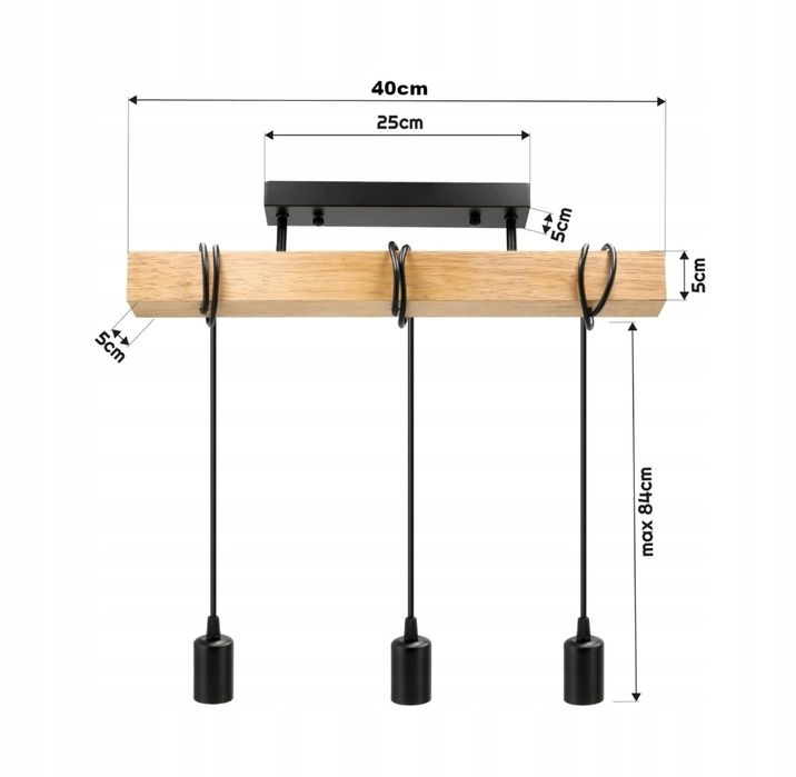 Lampa sufitowa wisząca 3xE27