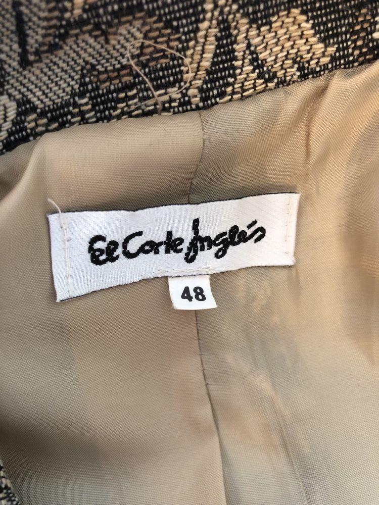 Casaco / blazer bege e preto, tamanho 44, do El Corte Inglés