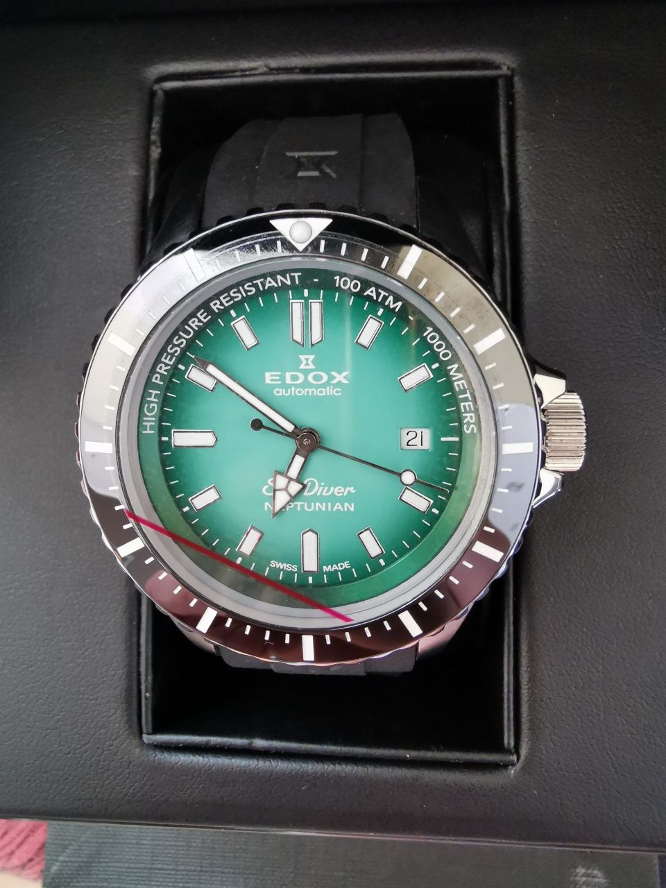 Zegarek Edox SkyDiver Neptunian Green Automatic WR 1000 metrów!