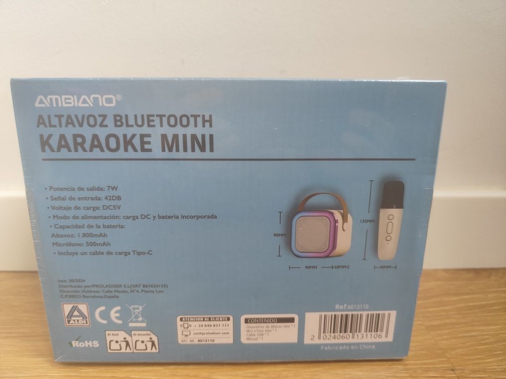 Mini karaoke ambiano altavoz Bluetooth