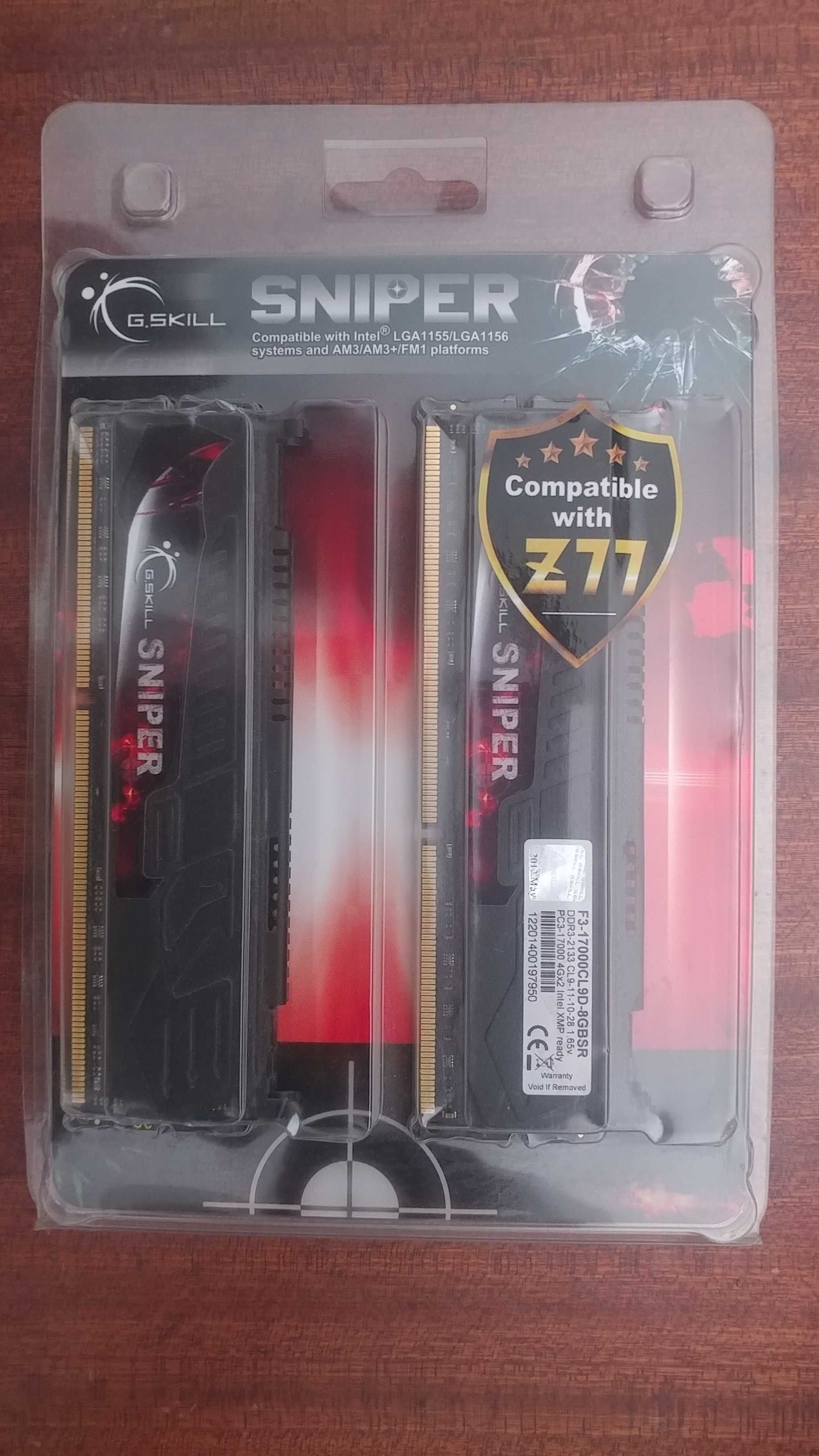 Оверклокерська пам'ять G.Skill Sniper DDR3-2133 8GB CL9 Тайвань