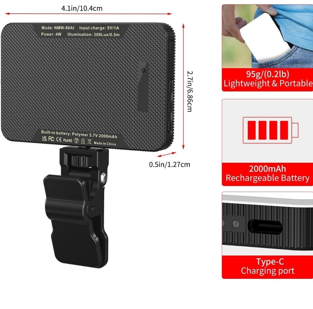 Luz led para telemóveis e computadores