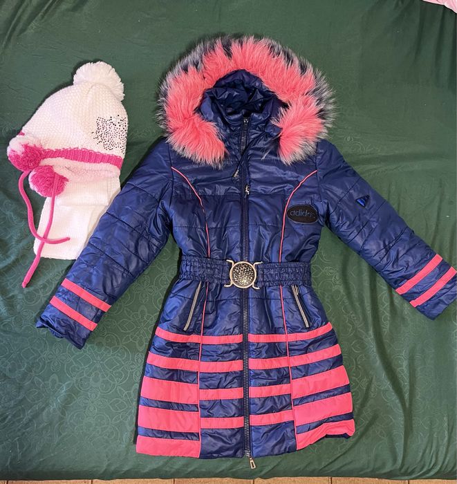 Зимова куртка(пальто) на дівчинку 7 років 34 розмір