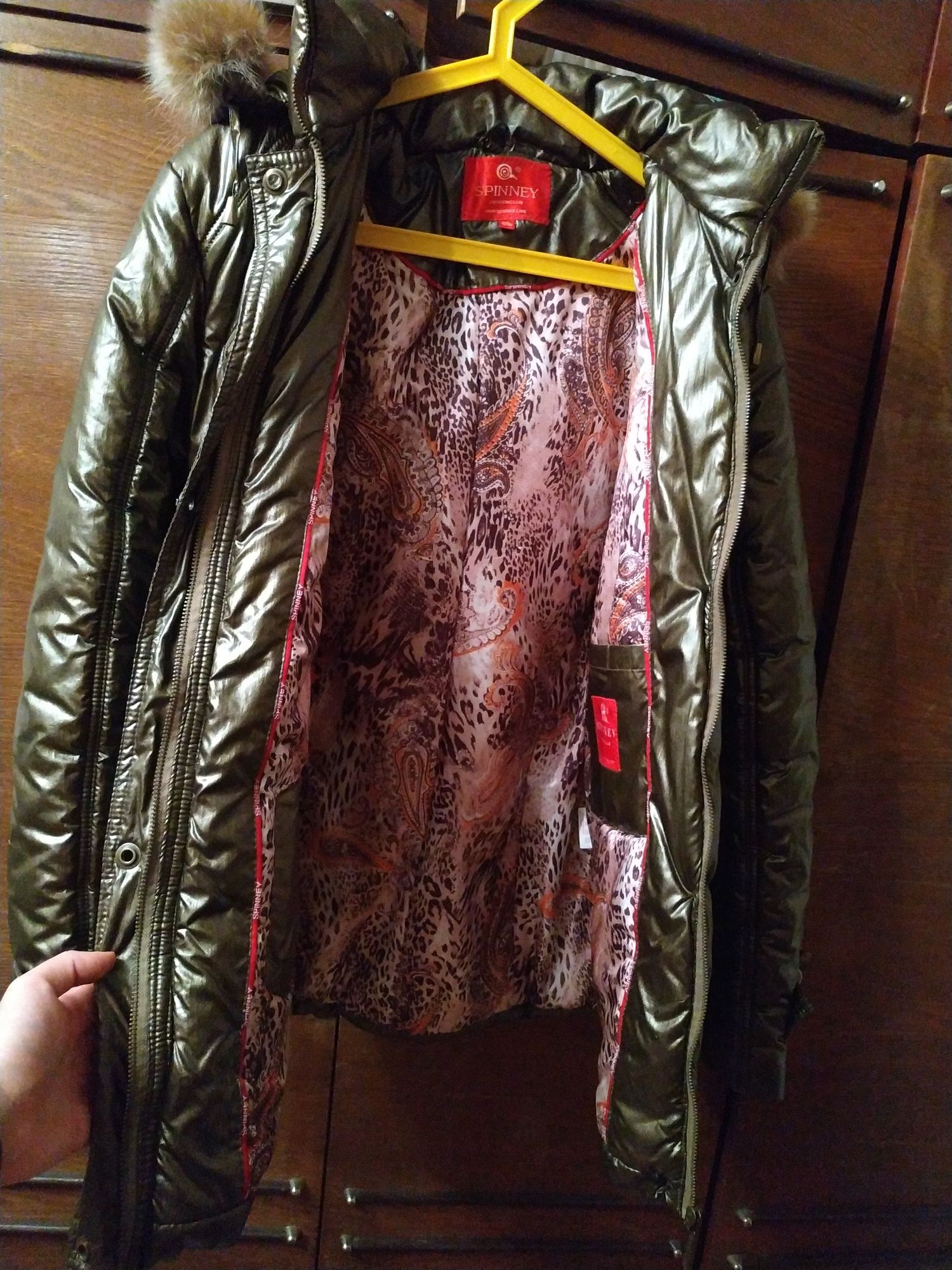 Зимняя женская куртка пуховик теплый с мехом Spinney размер 48/50 xxl