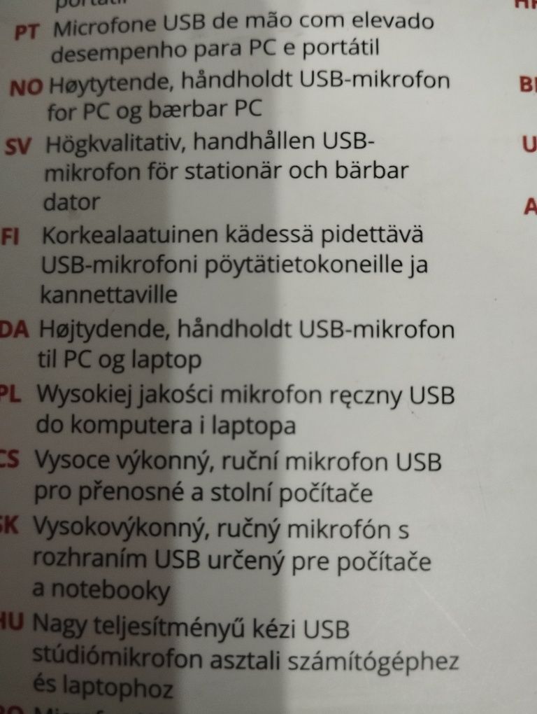 Mikrofon USB nowy.