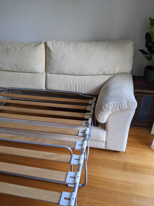 Sofá cama - 3 lugares [creme] ** Para despachar (mudança de casa)**