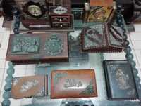 Caixas e relógios com apliques em prata Portuguesa