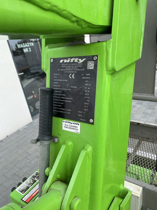 Podnośnik koszowy na przyczepie zwyżka 12.30 niftylift 120 Iwł. 2019r