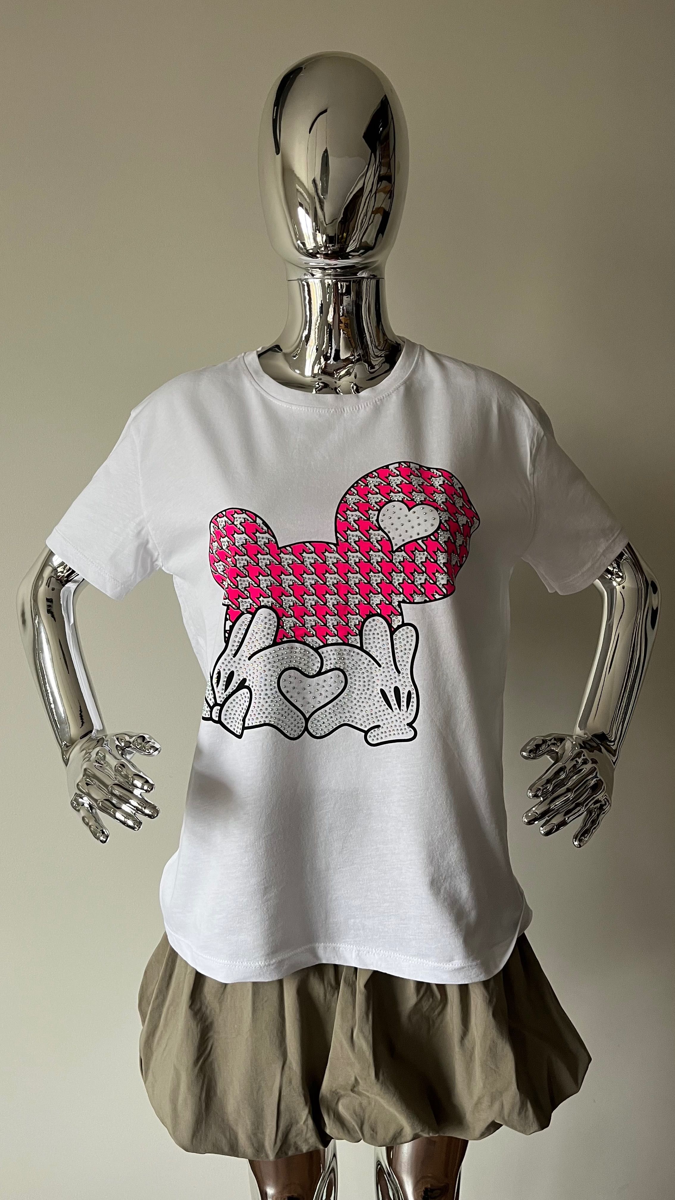 T-shirt Biały z cekinami S,M i L