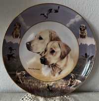 Elegancki Royal Doulton Labrador Pies Talerz Porcelanowy Vintage Obraz