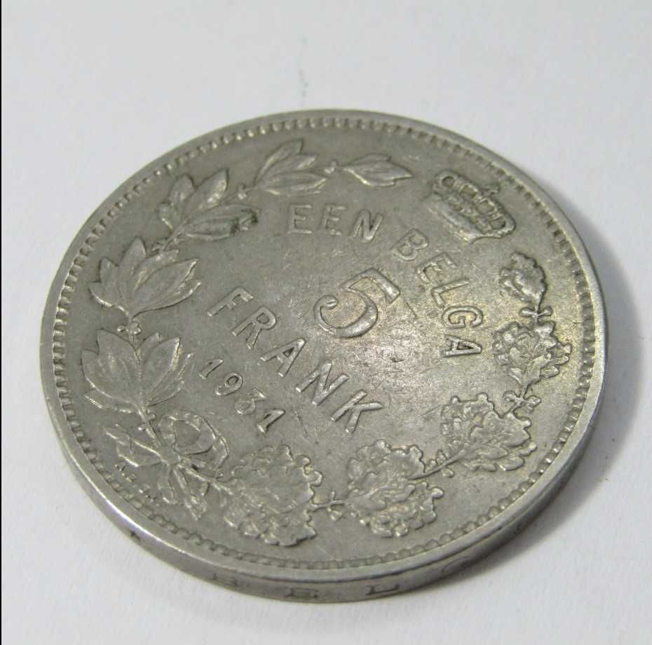 1931 Belgium 5 Francs Coin