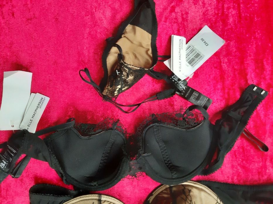 Elle Mac Pherson 32,34 s komplet czarno złoty piękny Lux elegancja