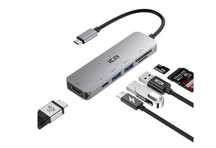Adapter ICZI HUB 6W1 Szary Izec-TH08 Hdmi TF/SD USB-C Usb 3.0
