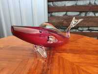 Piękna szklana ryba szkło kolorowe murano vintage retro PRL DDR wazon