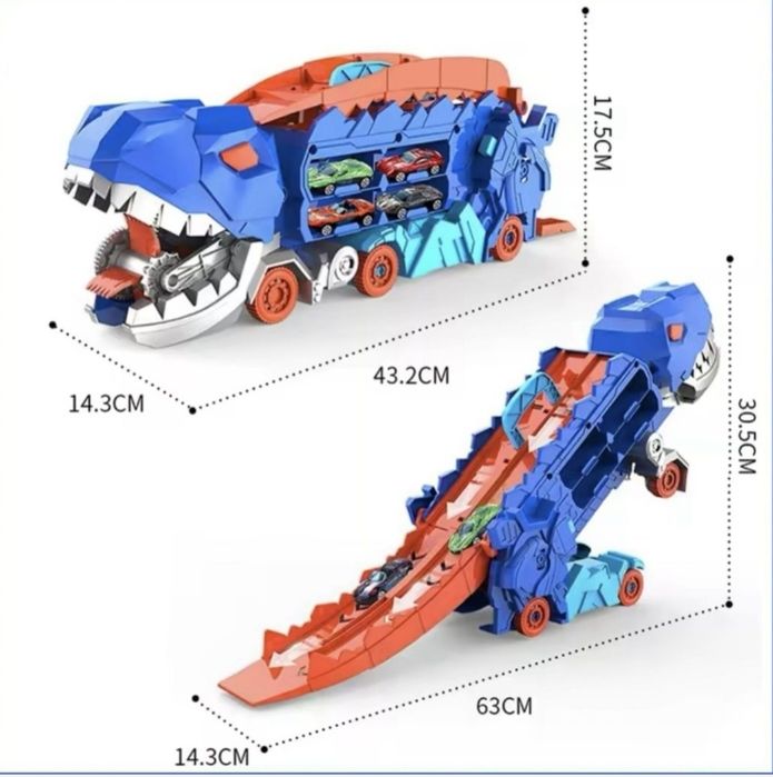 Динозавр Рекс  автотрек з машинками